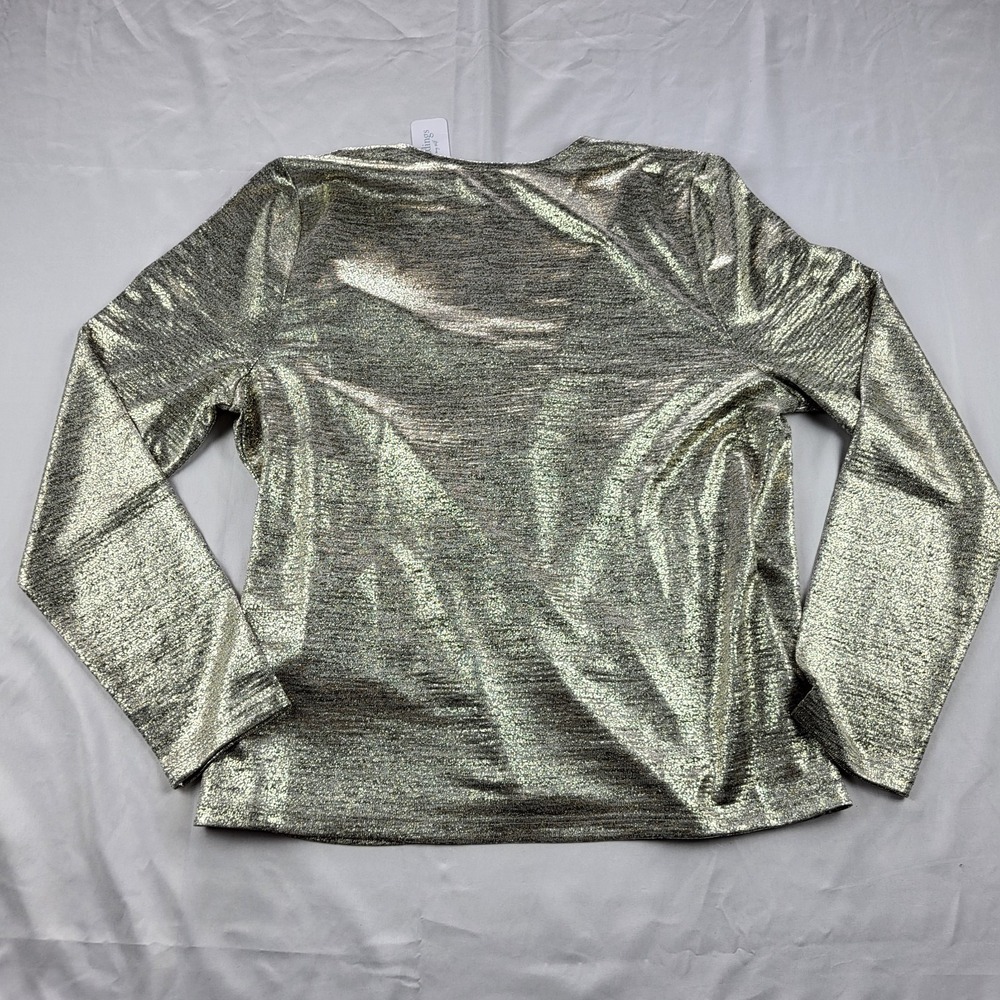 Soft Surrounding Women Wrap Top Stella Neutral Foil NWT Large Metallic Gold - Picture 7 of 12